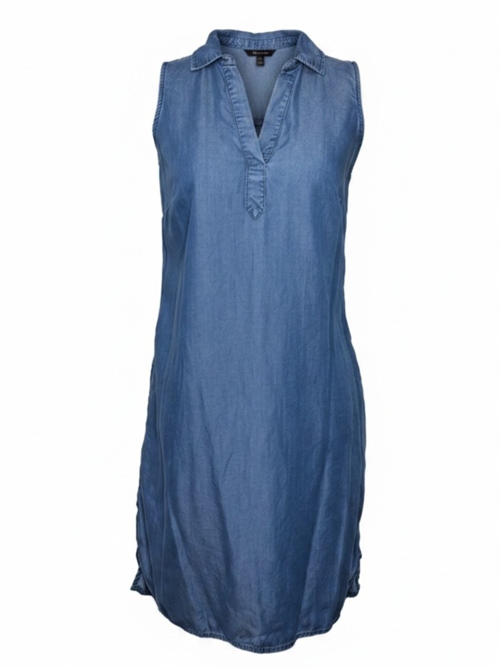 Time and Tru Chambray Blue V Neck Shift Dress W Pockets Womens size 4/6 Small - Picture 1 of 7